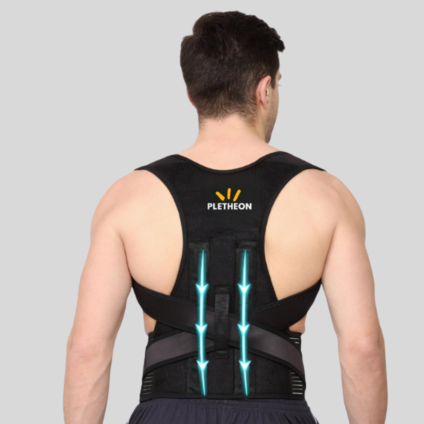 Pletheon posture corrector belt for back support and shoulder alignment