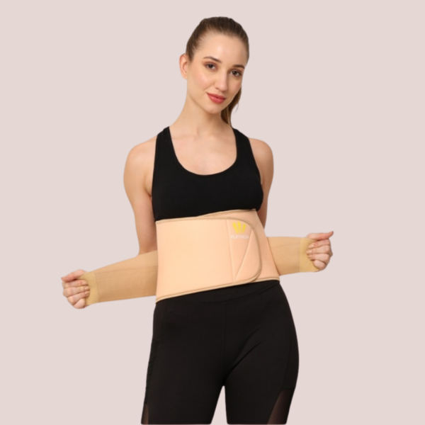 2 in 1 abdominal belt for women providing waist compression and back support for posture correction and core recovery