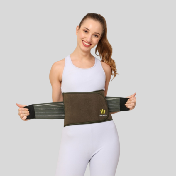 2 in 1 abdominal belt for women providing waist compression and back support for posture correction and core recovery