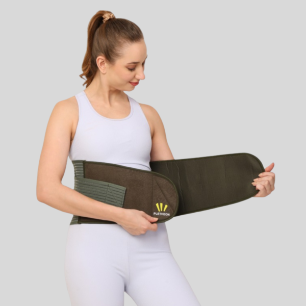 2 in 1 abdominal belt for women providing waist compression and back support for posture correction and core recovery