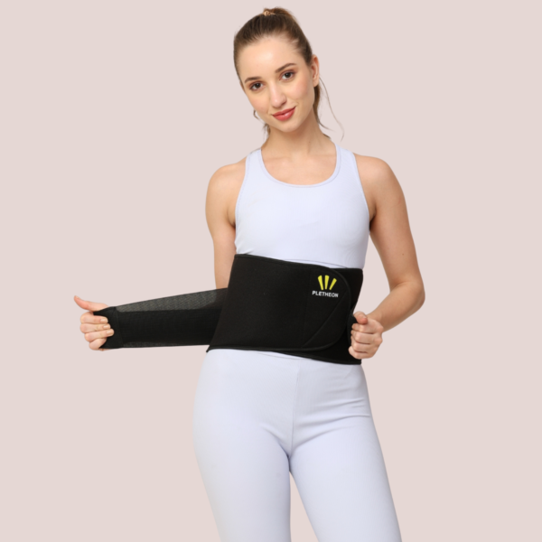 2 in 1 abdominal belt for women providing waist compression and back support for posture correction and core recovery