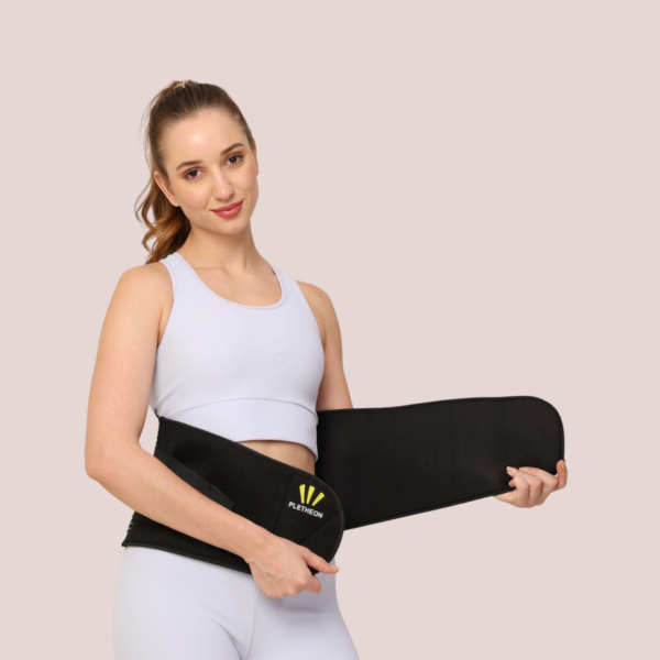 2 in 1 abdominal belt for women providing waist compression and back support for posture correction and core recovery