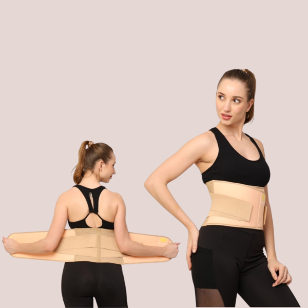 2 in 1 abdominal belt for women providing waist compression and back support for posture correction and core recovery