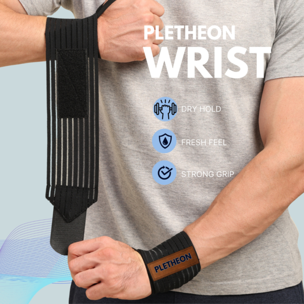 PLETHEON wrist wraps for gym weightlifting and strength training