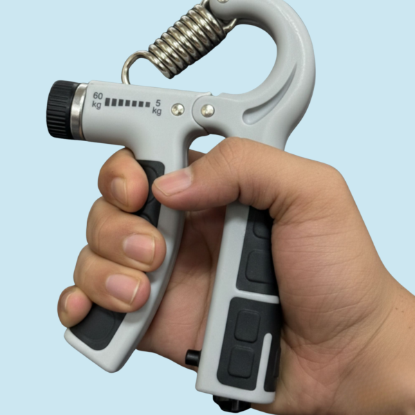 High-quality adjustable hand gripper designed to improve grip strength, forearm muscles and wrist stability. Ideal for gym training, home workouts, stress relief and physiotherapy use.